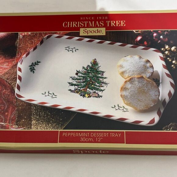 Spode Multicolor Christmas Tree Peppermint Dessert Tray - Picture 2 of 11
